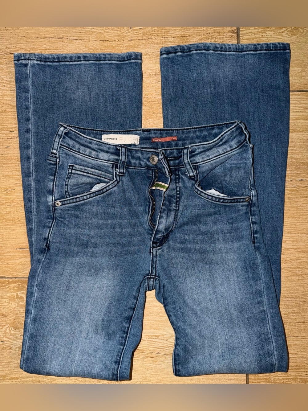 Anthropologie Pilcro Trouser Bootcut Jeans in Medium Blue Wash